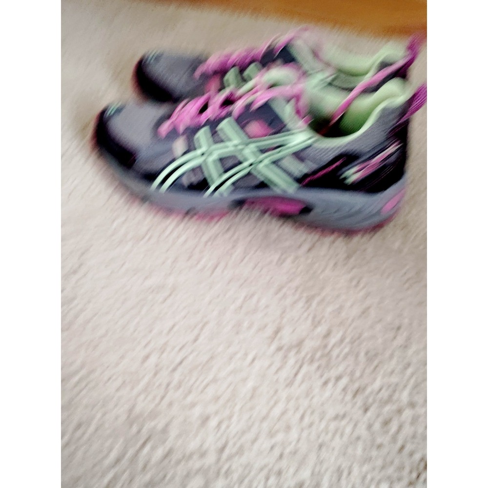 Asics Women 7.5 Gel-Venture 5 Running Training Athletic Gym Shoes Gray Pink Lime - Picture 8 of 12